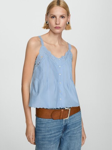 MANGO Blouse 'Bord' in Blue: front
