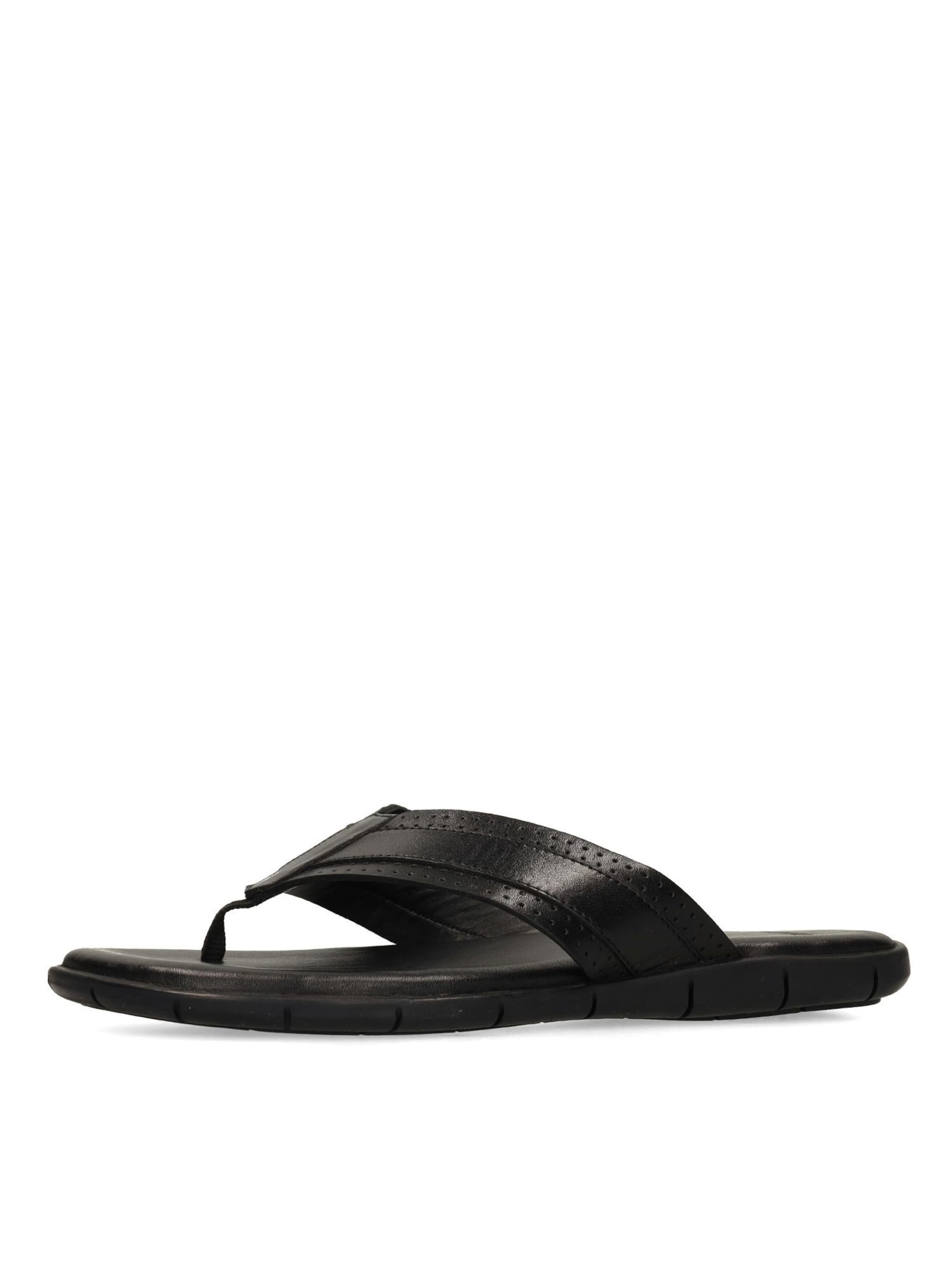 MANFIELD T-Bar Sandals in Black: front