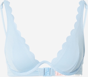 Hunkemöller Triangel Bikinitop in Blauw: voorkant