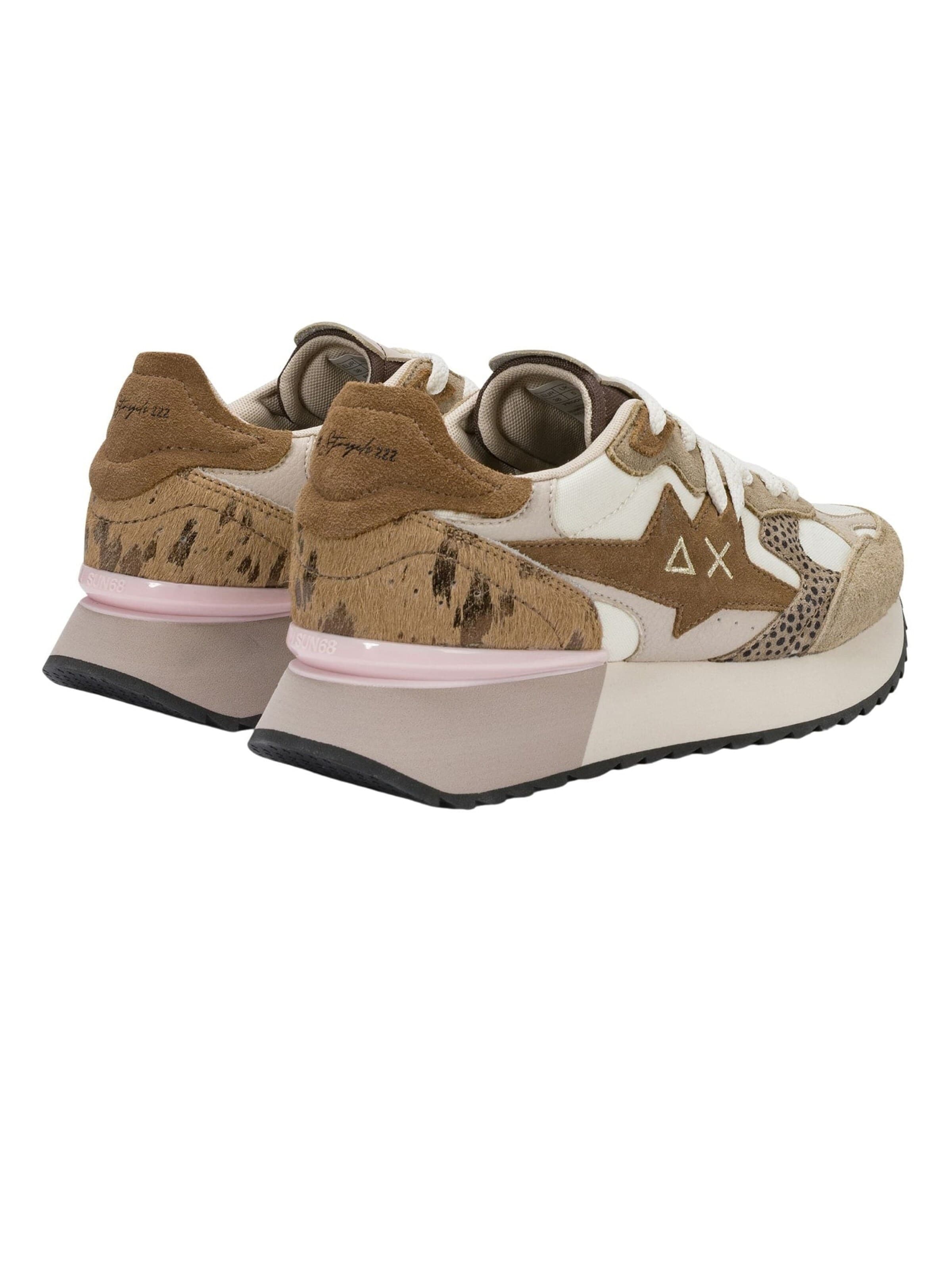 SUN68 Sneakers laag 'Stargirl Multicolor sneaker in suede and nylon' in Beige