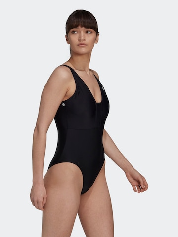 ADIDAS SPORTSWEAR - Bustier Bañador de natación 'Iconisea 3-Stripes' en negro