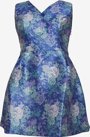 Chi Chi Curve Cocktail Dress in Blue: front