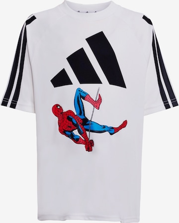 balta ADIDAS SPORTSWEAR Sportiniai marškinėliai 'Marvel Spider-Man': priekis
