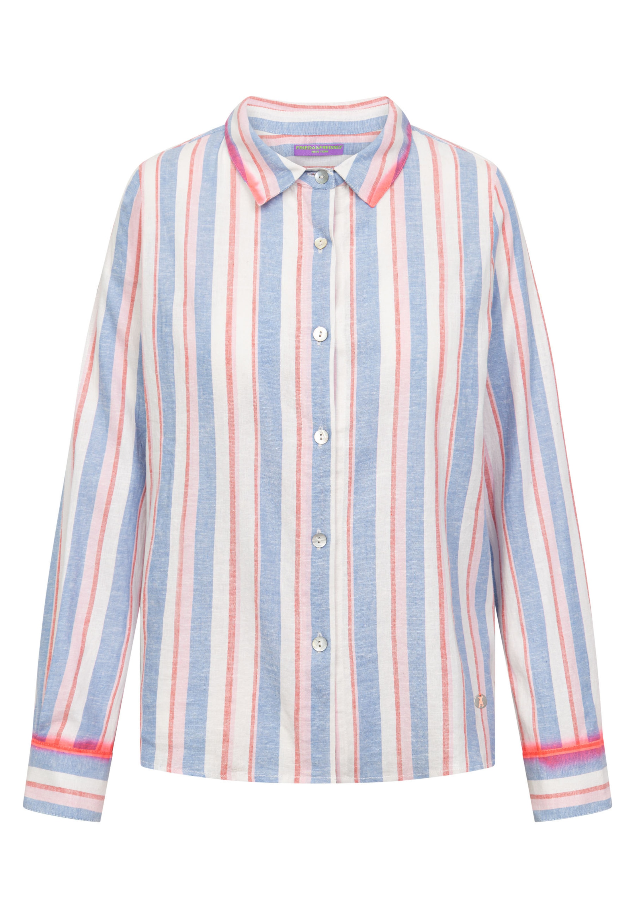 Frieda & Freddies NY Bluse in Blau: Vorderseite