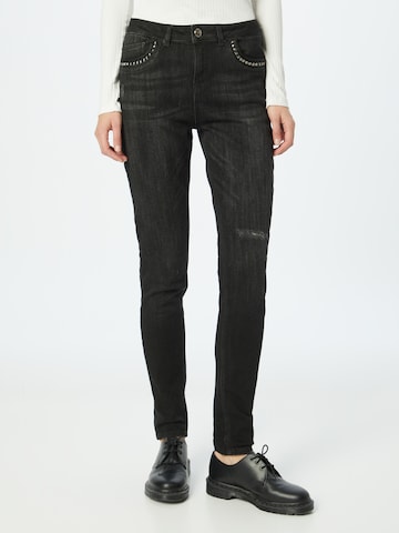 MOS MOSH גזרת סלים ג'ינס בשחור: מלפנים