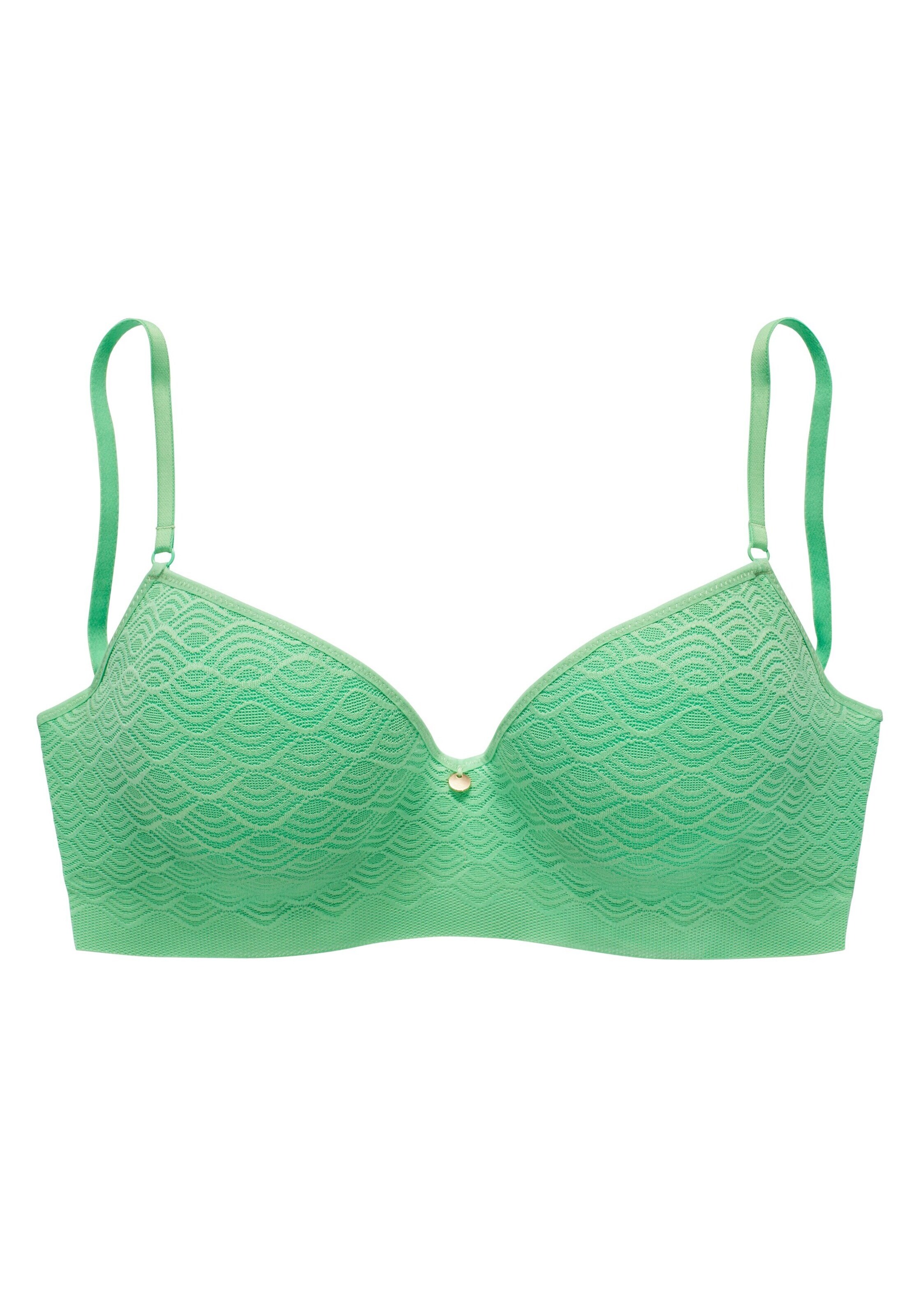 LASCANA Push-up Rinnahoidja, värv roheline: eest vaates