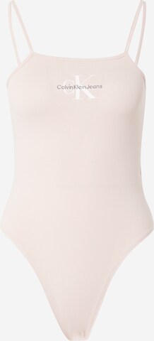 Tricou body de la Calvin Klein Jeans pe roz: față