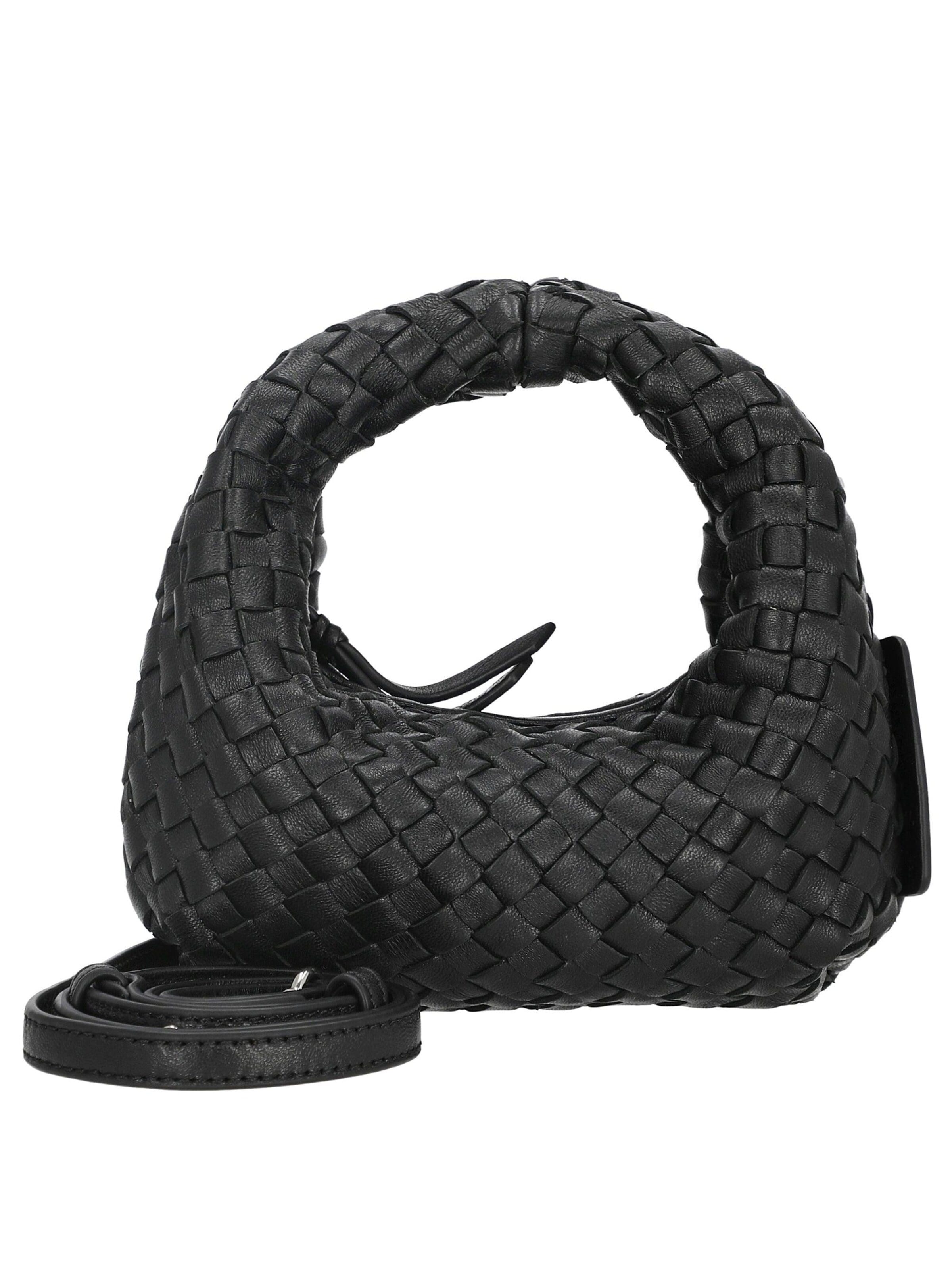 Les Visionnaires Handbag 'Greta Micro Weave Silky' in Black: front