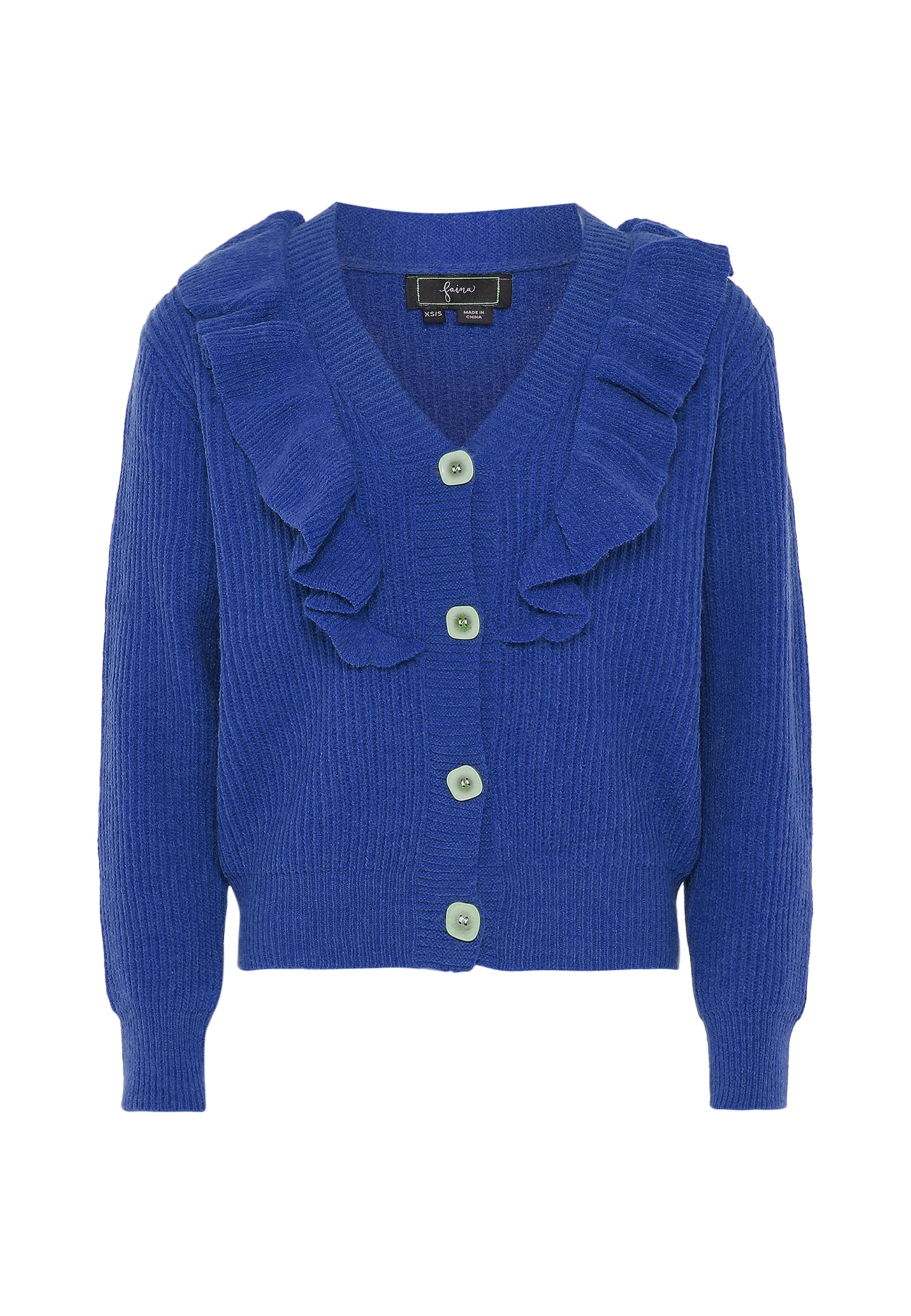 faina Cardigan i blå: forside