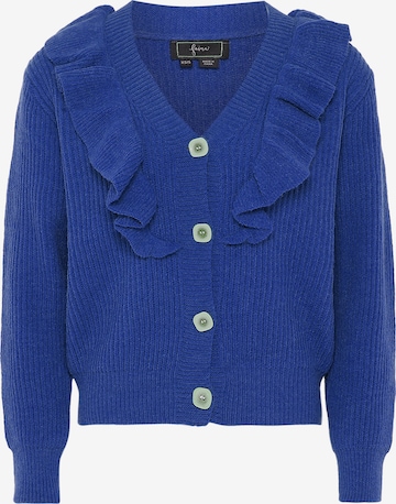 faina Knit Cardigan in Blue: front