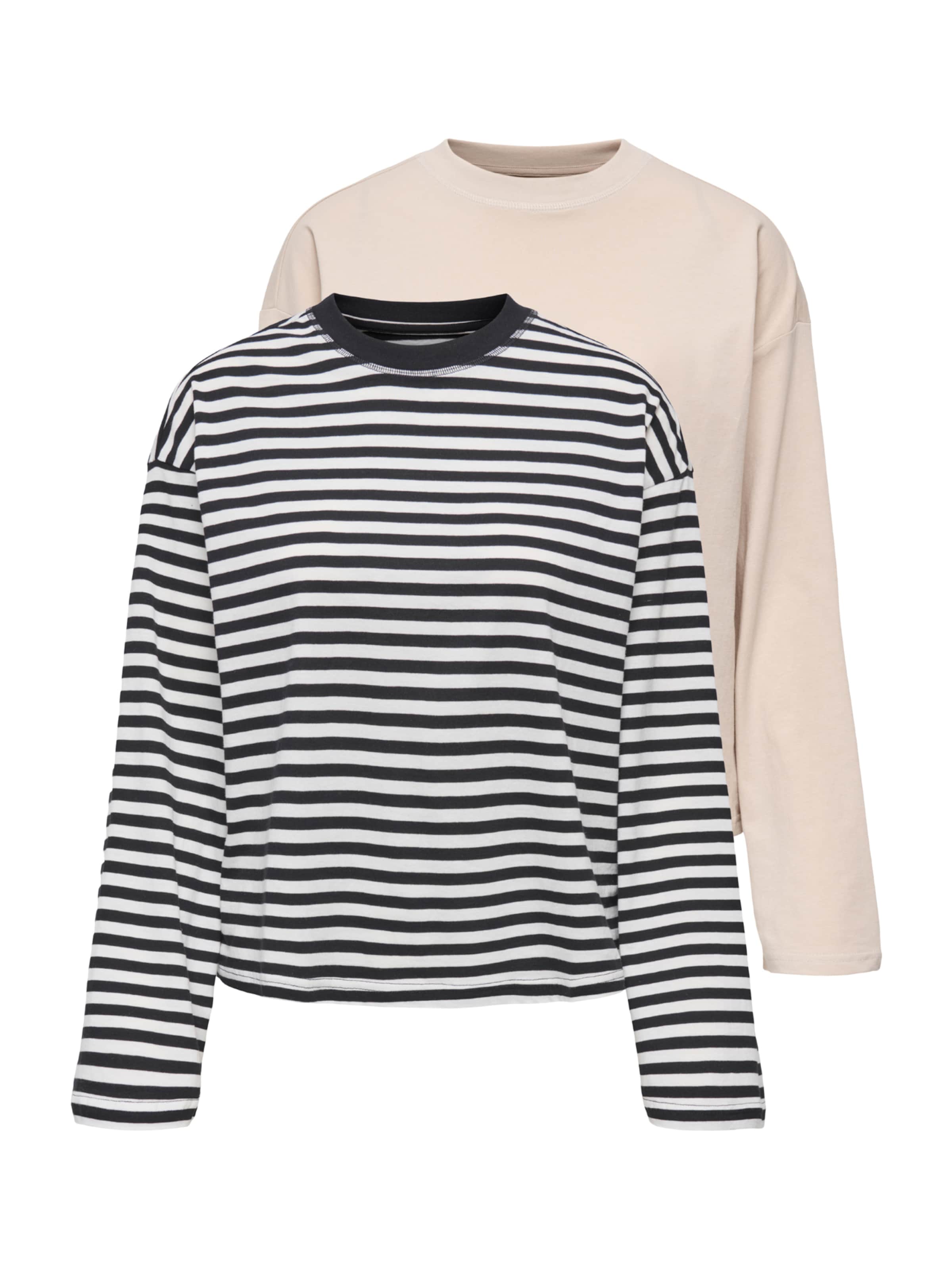 ONLY Shirt 'ONLHAPPY' in beige / anthrazit, Produktansicht
