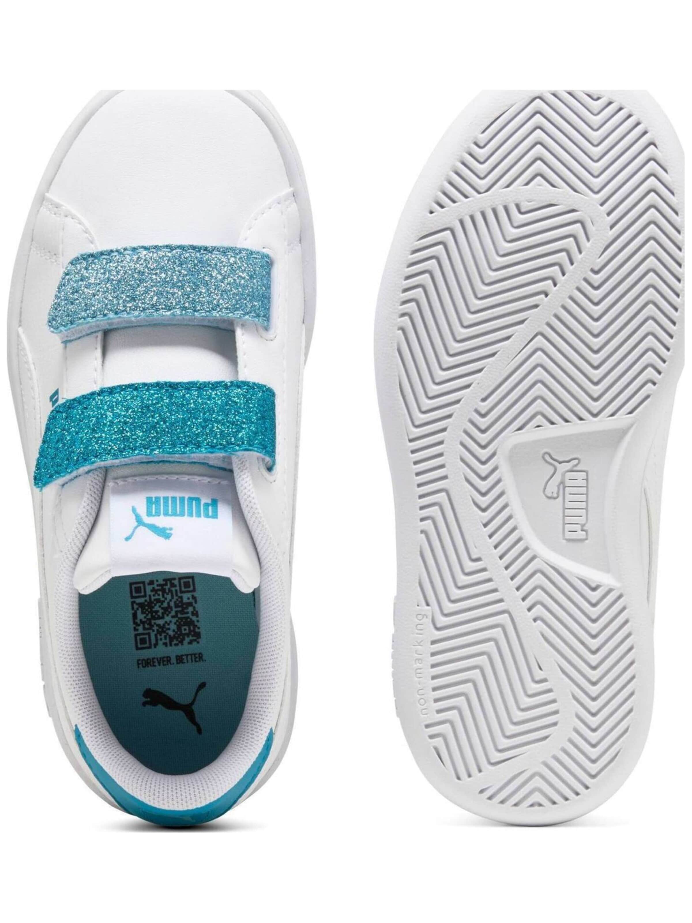 PUMA - Calzado deportivo 'Puma Smash 3.0 L Glitter Velcro V Ps Pum' en blanco