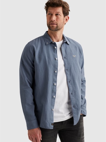 PME Legend - Ajuste regular Camisa 'Shirt in cotton/linen with garment-dye wash' en azul
