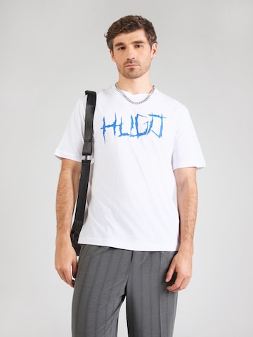 HUGO Тениска 'Namerix' в бяло: отпред