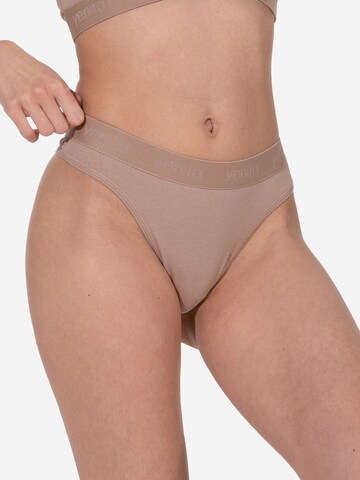String ' Damen Tanga mit elastischem Logobund ' di Yenita in beige