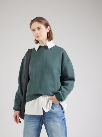WEEKDAY Sweatshirt 'Essence Standard' i grön: framsida