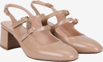 Desa Slingpumps 'Schuhe mit Blockabsatz' in Beige: voorkant
