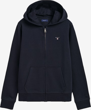 GANT Zip-Up Hoodie in Blue: front