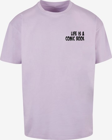 Merchcode Shirt 'Book Comic' in Purple: front