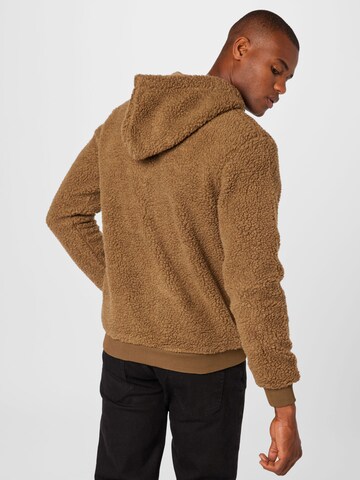 !Solid Fleece jas in Bruin