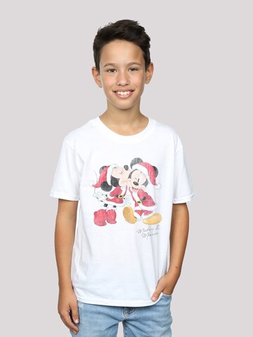 F4NT4STIC Shirt 'Disney Micky & Minnie Weihnachten' in Wit: voorkant