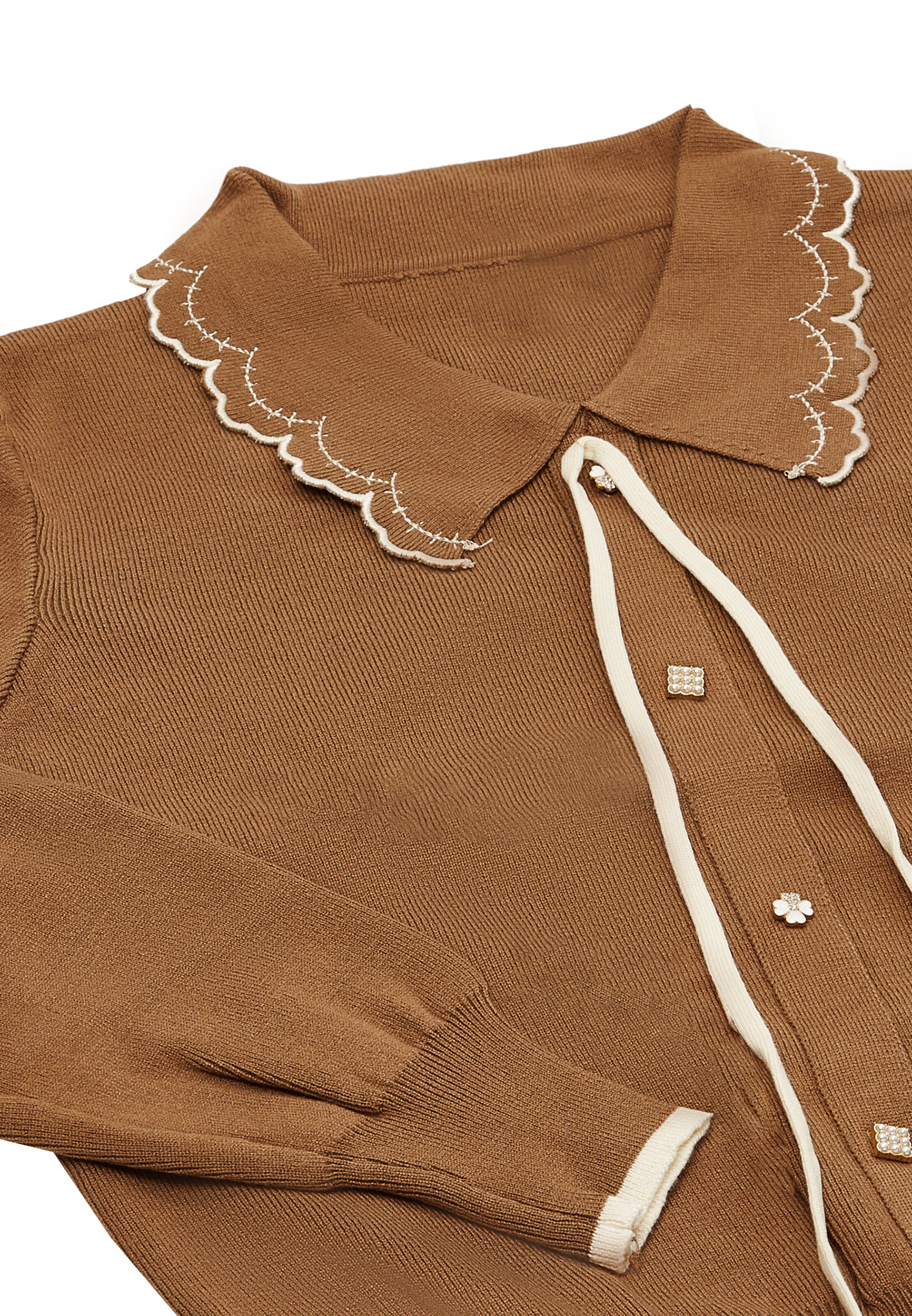 NAEMI Gebreid vest in Bruin