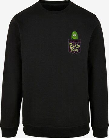 F4NT4STIC Sweatshirt 'Rick and Morty Pickle Rick' in Zwart: voorkant