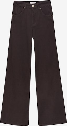 Pull&Bear Široke hlačnice Hlače | rjava barva: sprednja stran