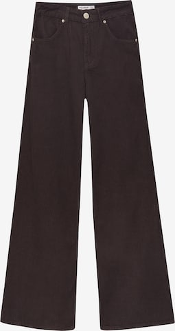 Pull&Bear Wide leg Pants in Brown: front