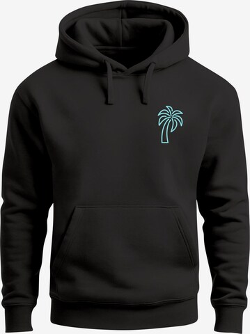Neverless Sweatshirt 'Palm Lineart Logo' in Black: front
