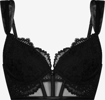 HunkemöllerPush-up Grudnjak 'Whitney' - crna boja: prednji dio