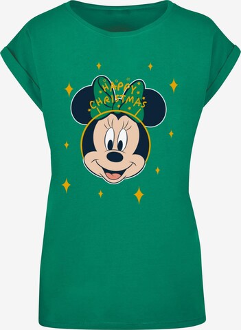 ABSOLUTE CULT Shirt 'Minnie Mouse - Happy Christmas' in Green: front