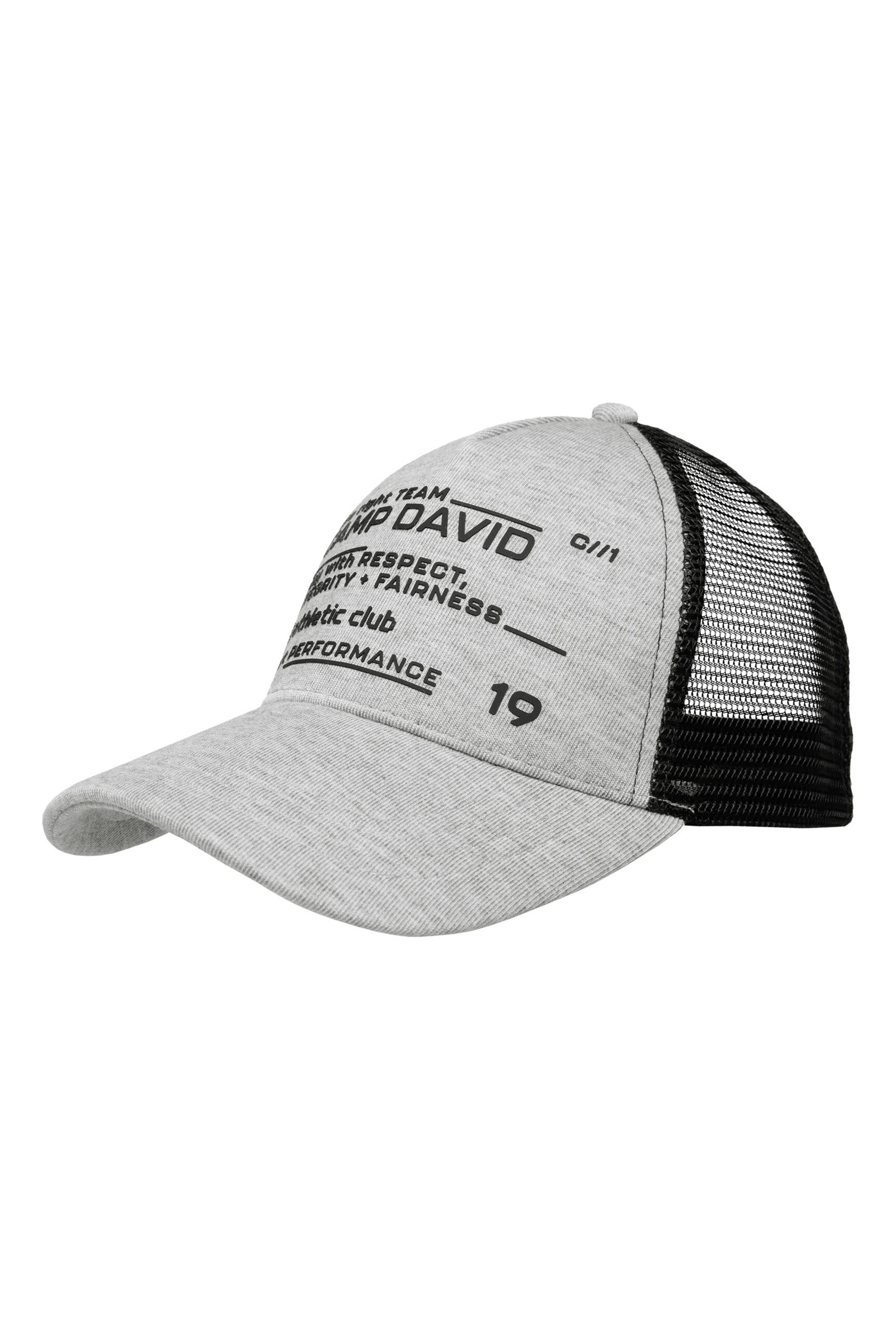 CAMP DAVID Trucker Cap mit Rubber Artwork in Grau: Vorderseite