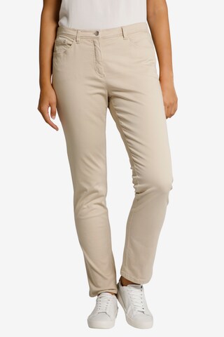 Ulla Popken Slimfit Hose in Beige: predná strana