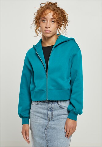 Urban Classics Zip-Up Hoodie in Blue: front