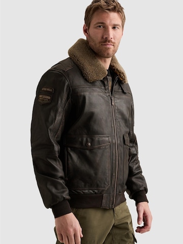 PME Legend Kurtka przejściowa 'A-2 Snowprop leather jacket' w kolorze brązowy