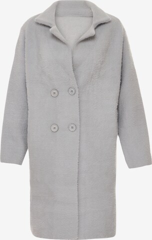 Manteau en tricot YASANNA en gris : devant