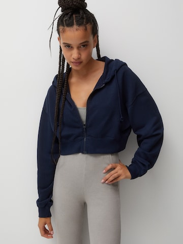 Pull&Bear Sweat jacket in Blue: front