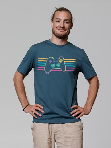 Watapparel Shirt ' Retro Joystick ' in Blue: front