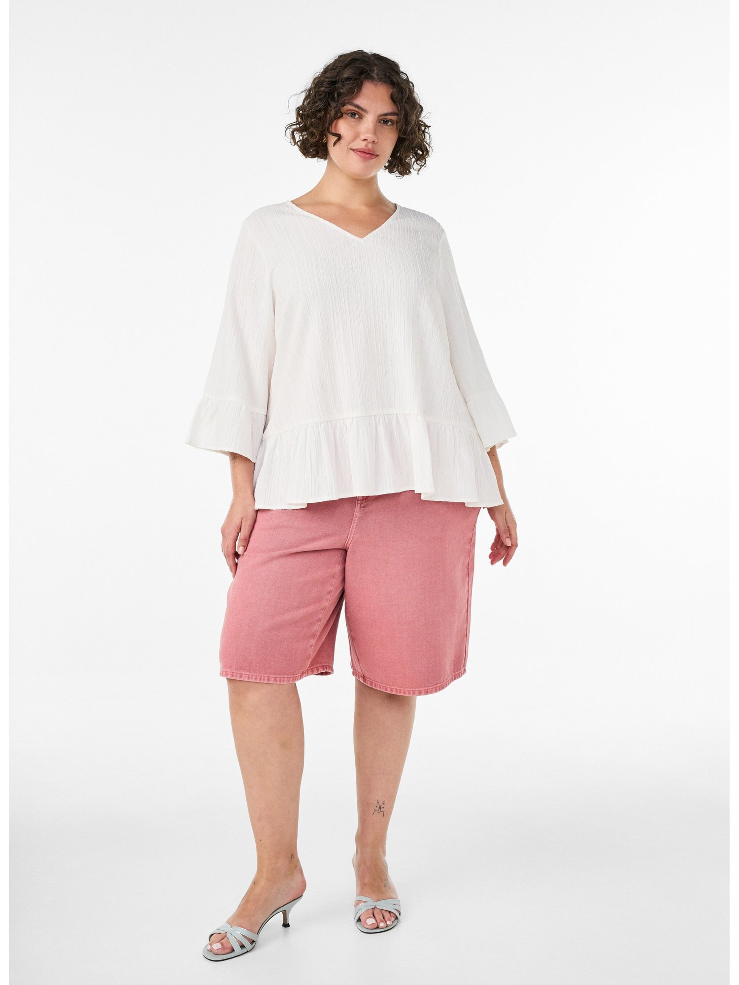 Zizzi Bluse 'MYASHA' i hvid