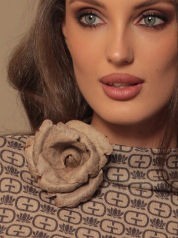 JIORO Blouse 'DARK BROWN LOGO' in Bruin