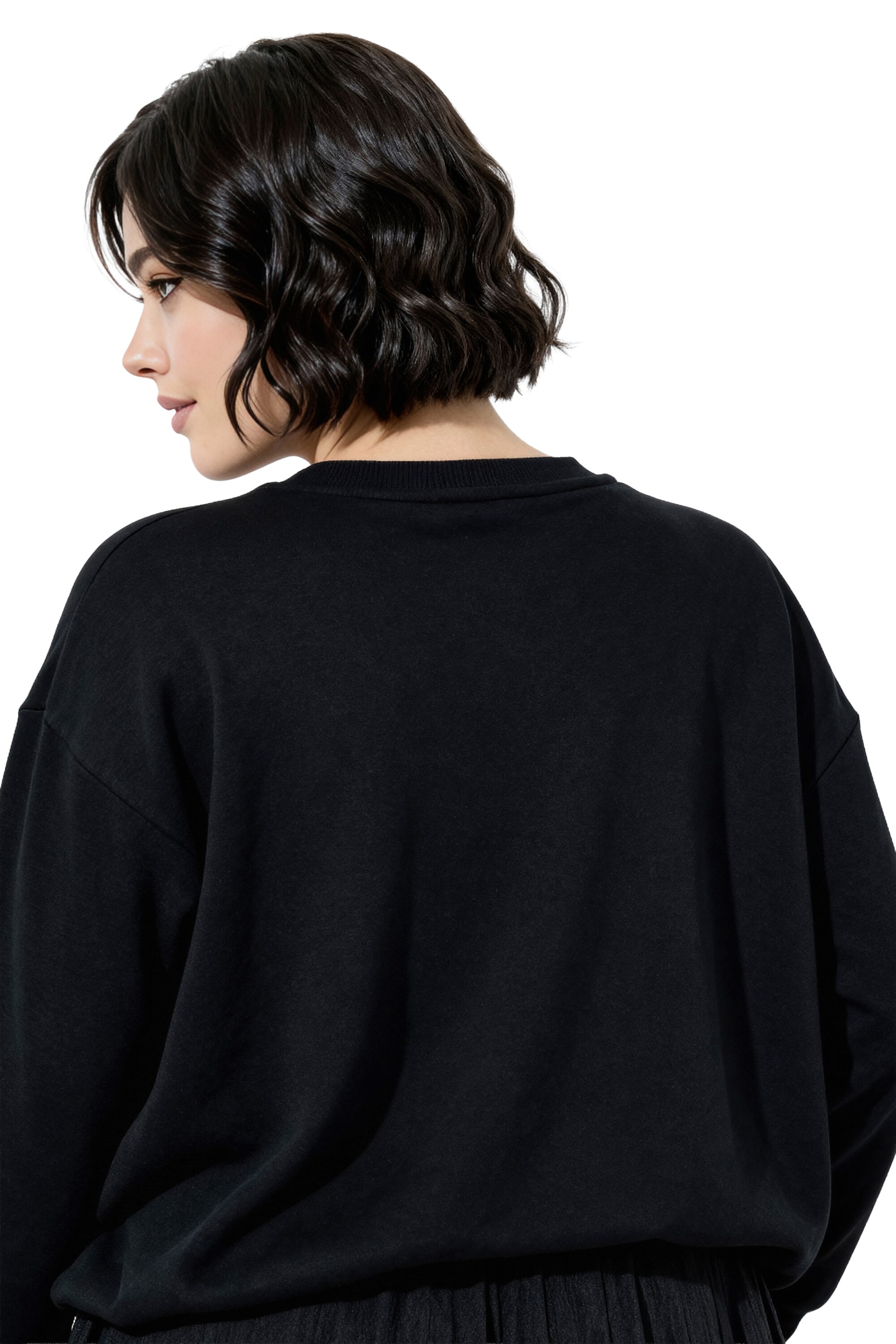 Ulla Popken Sweatshirt in Schwarz