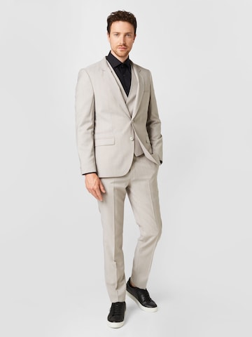 HUGO Red - Slimfit Traje 'Arti' en beige: frente