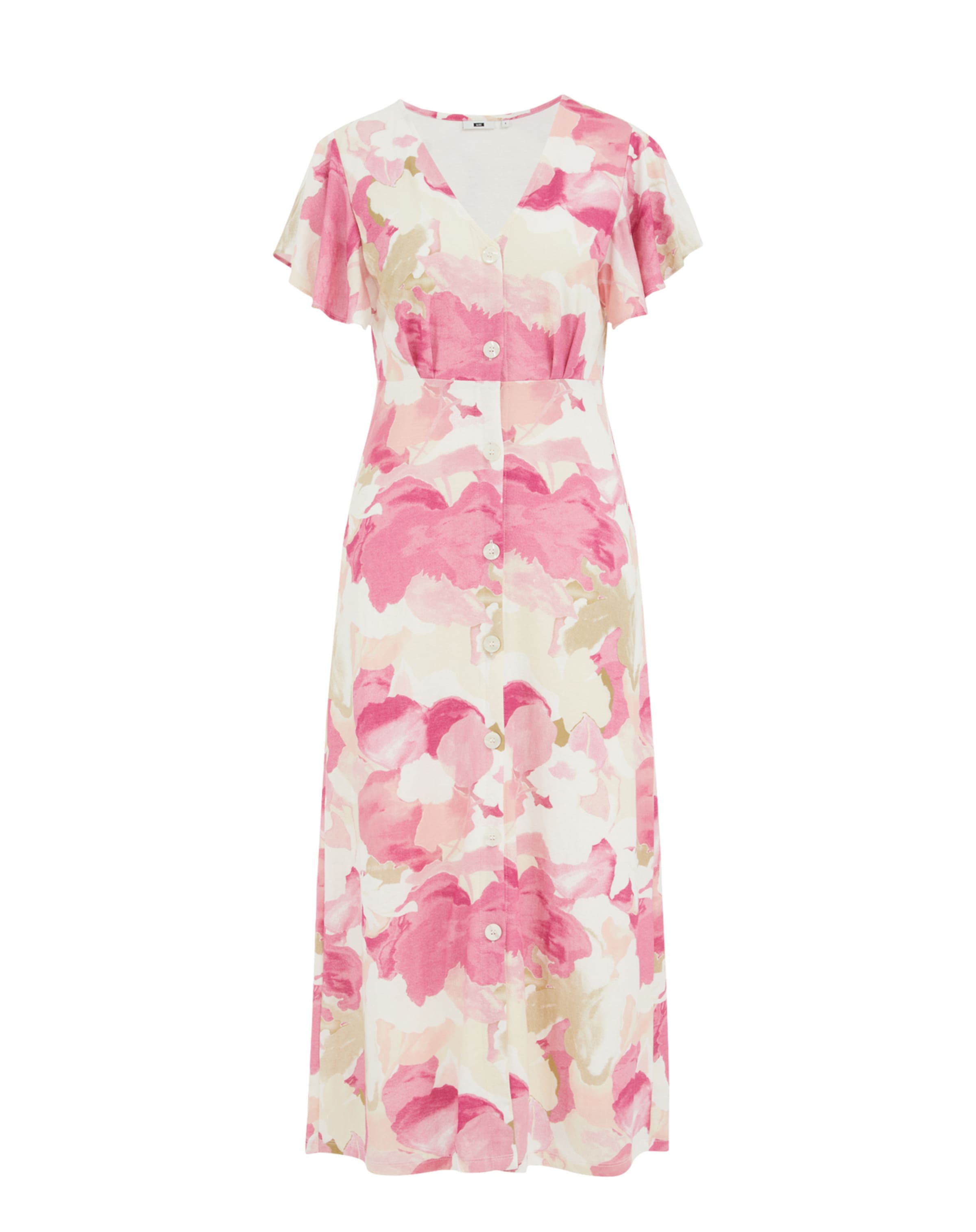 WE Fashion Kleid in hellbeige / dunkelbeige / rosa / hellpink, Produktansicht