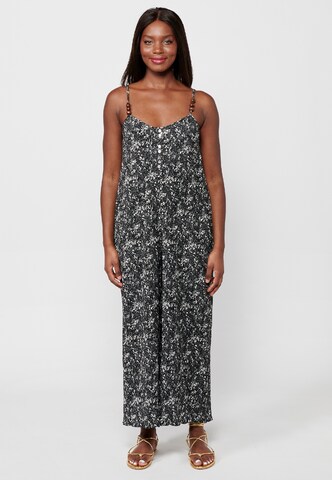 KOROSHI Jumpsuit in Zwart: voorkant