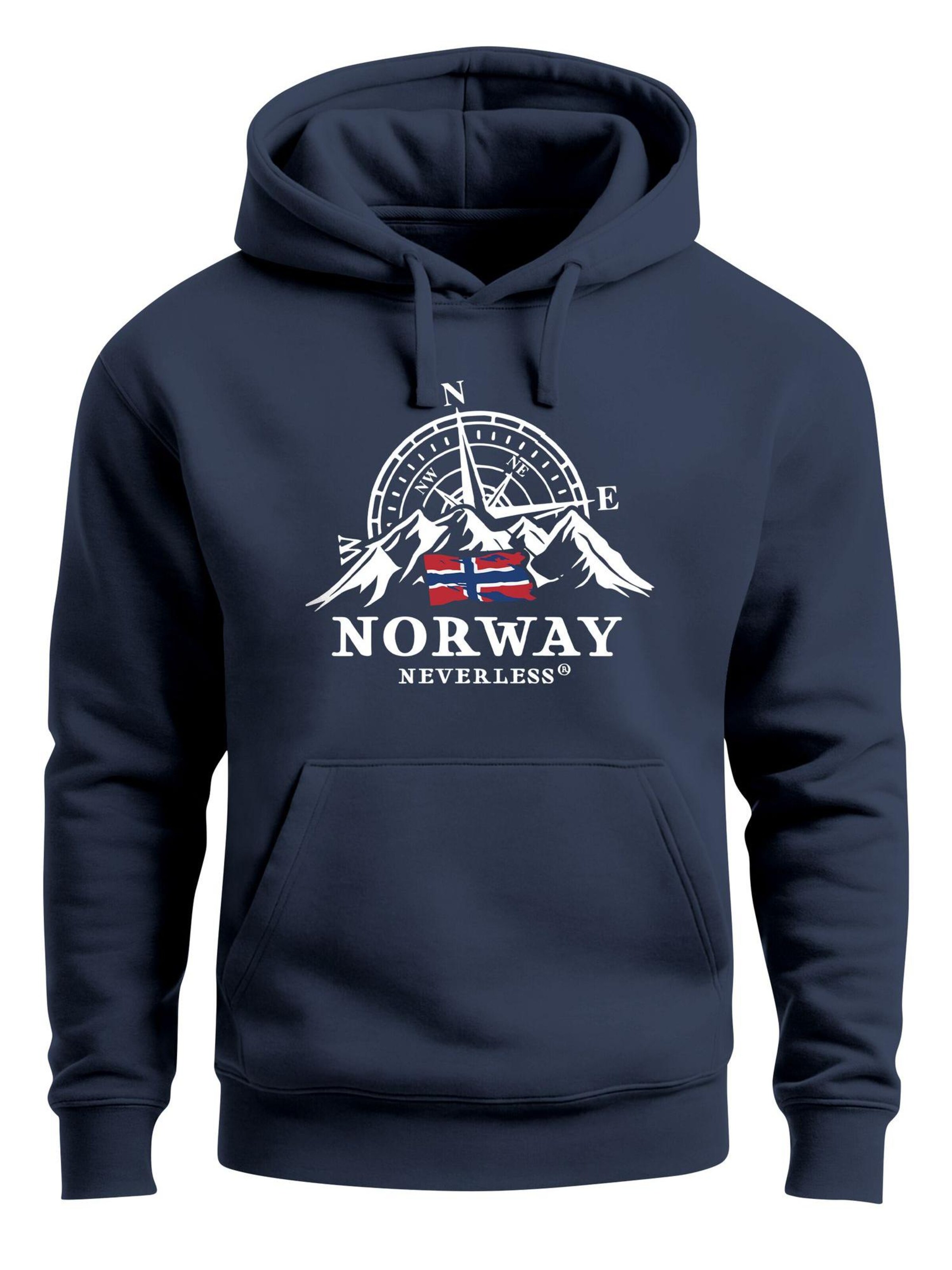 Neverless Sweatshirt 'Norway Kompass' in Blue: front