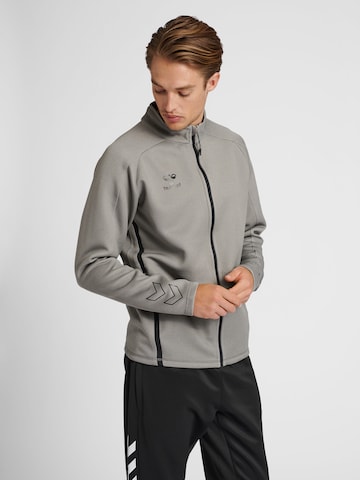 Hummel Athletic Zip-Up Hoodie in Grey: front