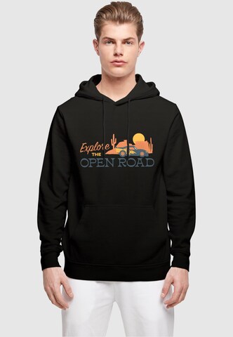 ABSOLUTE CULT Sweatshirt 'Cars - Explore The Open Road' in Zwart: voorkant