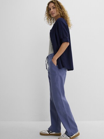 bonprix Wide leg Broek in Blauw