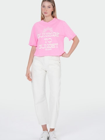 T-shirt M.O.D MIRACLE OF DENIM en rose : devant